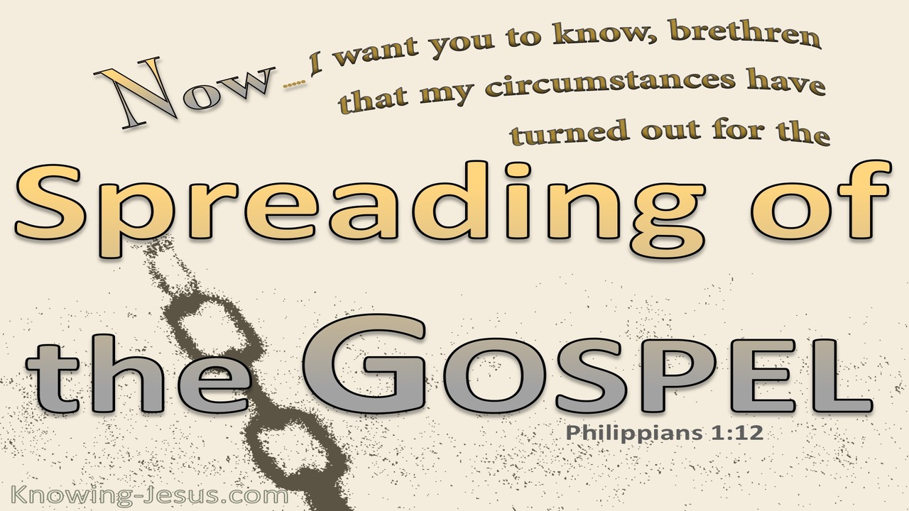 Philippians 1:12 The Spreading Of The Gospel (beige)